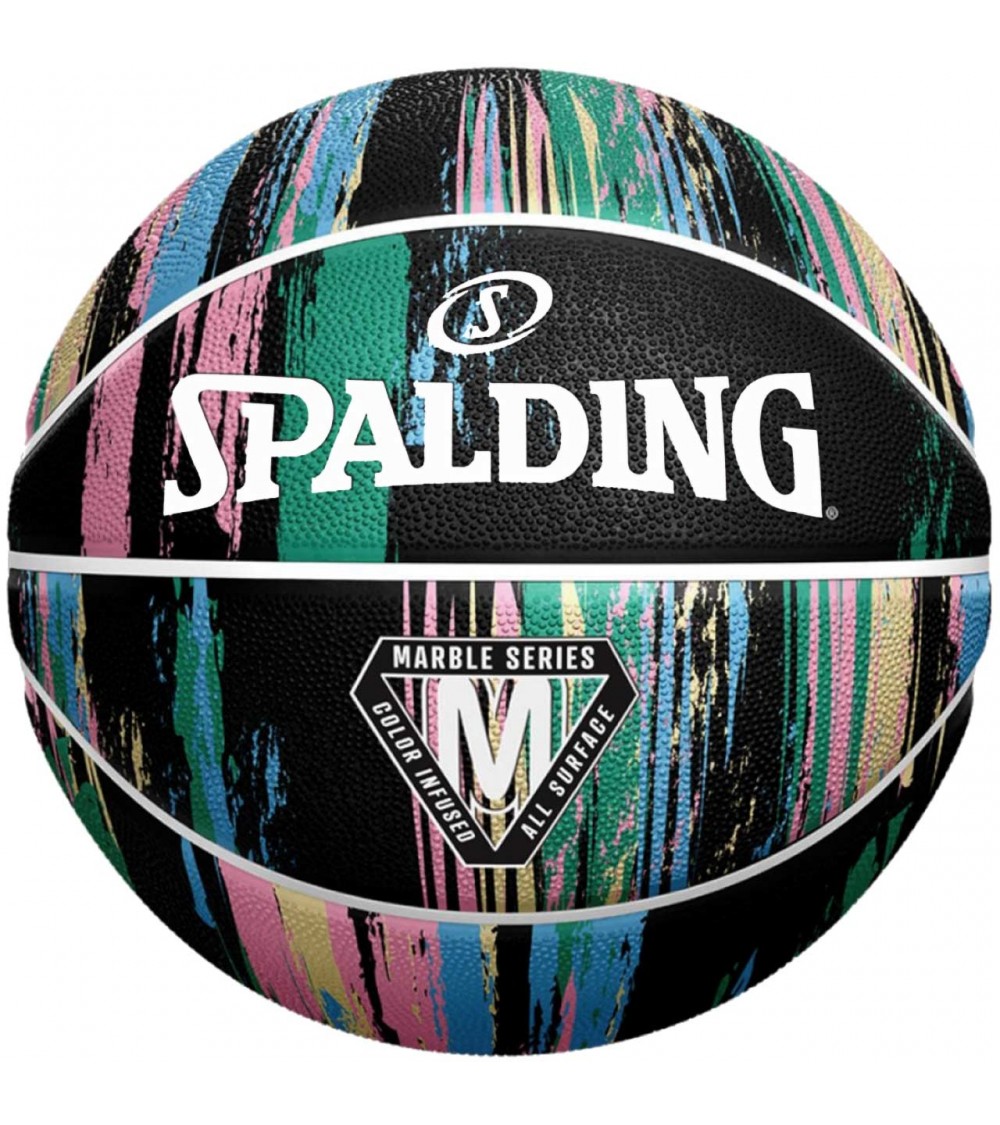 Piłka do koszykówki Spalding Marble czarno-pastelowa 84405Z