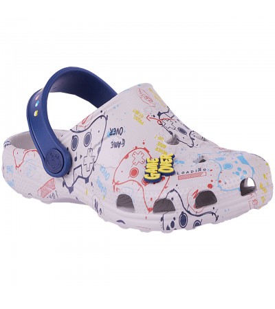 Chodaki dla dzieci Coqui Little Frog Game Over szare 8701-249-3021