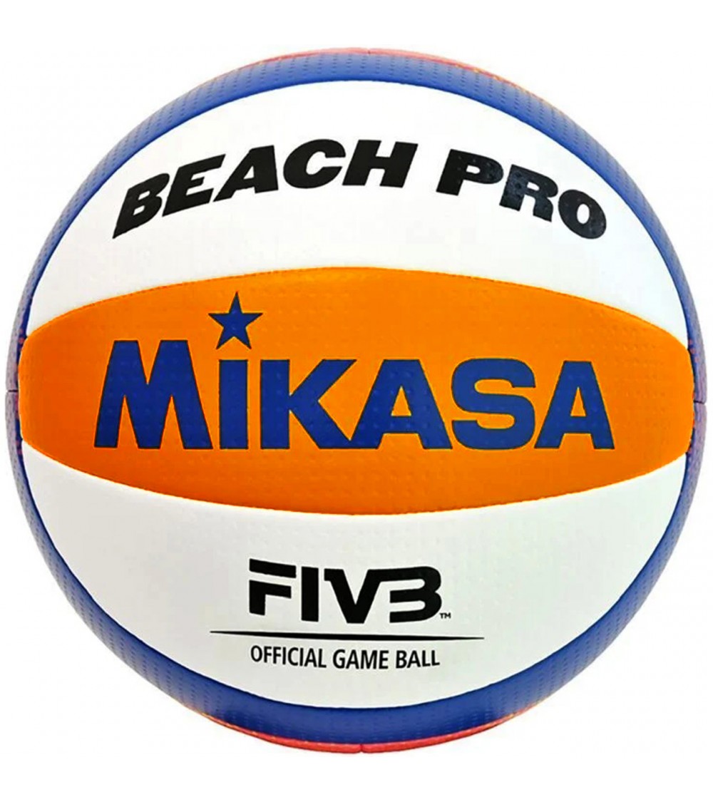 Piłka siatkowa plażowa meczowa Mikasa Beach Pro biało-pomarańczowo-niebieska BV550C