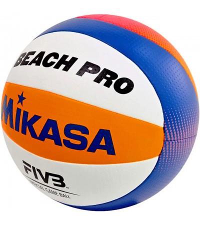 Piłka siatkowa plażowa meczowa Mikasa Beach Pro biało-pomarańczowo-niebieska BV550C