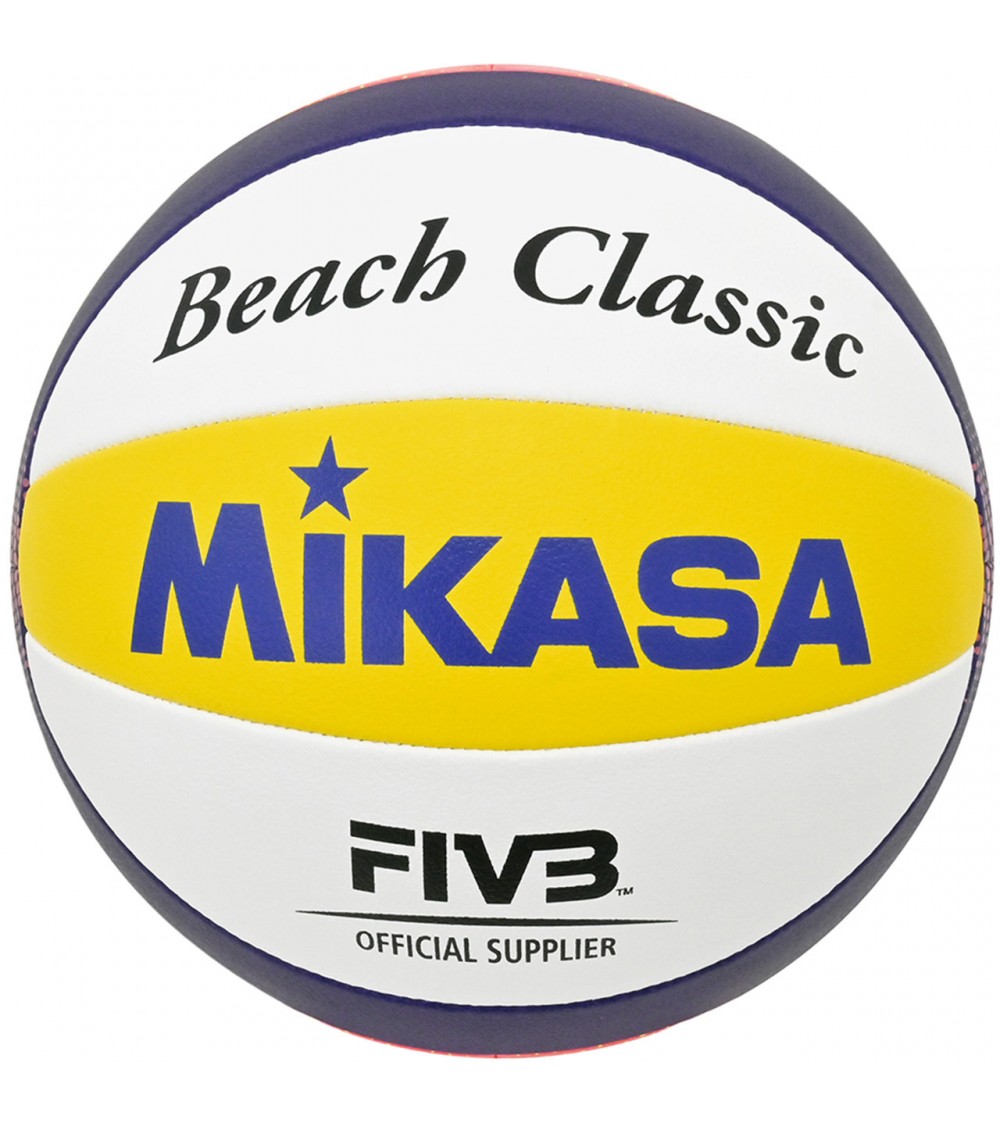 Piłka siatkowa plażowa Mikasa Beach Classic biało-żółto-niebieska BV551C-WYBR