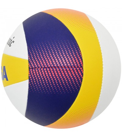 Piłka siatkowa plażowa Mikasa Beach Classic biało-żółto-niebieska BV551C-WYBR