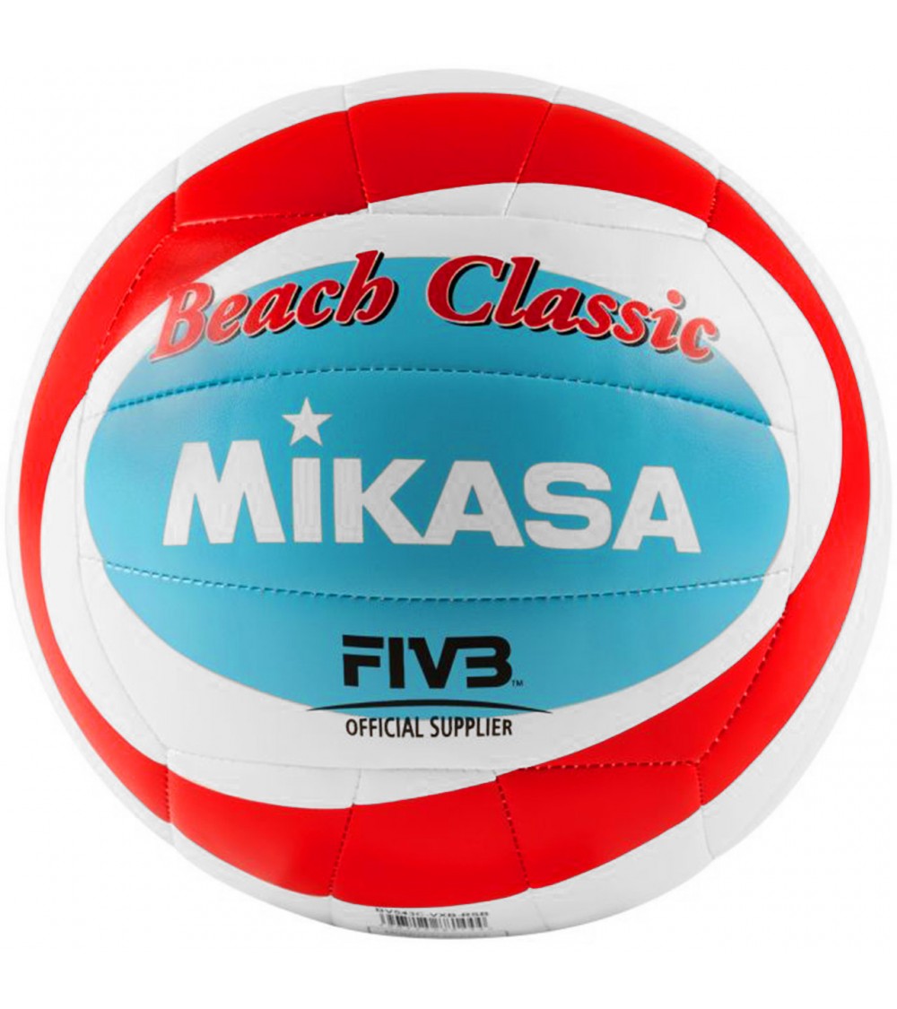 Piłka siatkowa plażowa Mikasa Beach Classic biało-czerwono-niebieska BV543C-VXB-RSB
