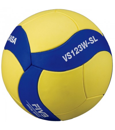 Piłka siatkowa Mikasa VS123W SL żółto-niebieska