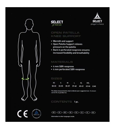 Select knee protector with 6201 opening