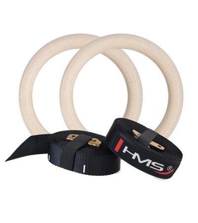 Wooden gymnastic rings with the HMS TX07 measure
