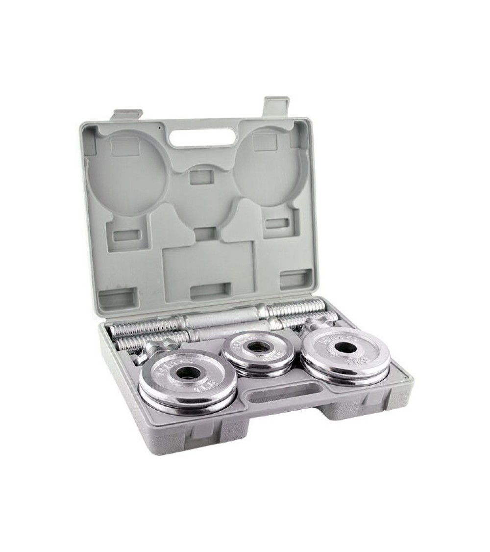 Barbells in a CHROME HMS suitcase 2x7,5kg STC15