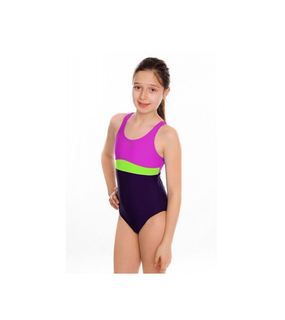 Aqua-speed Emily Junior maudymosi kostiumėlis rožinis-violetinis, Plaukimo apranga unisex, Plaukimo apranga, Aqua-Speed