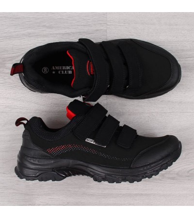American Club W AM838A Velcro Trekking shoes black-red